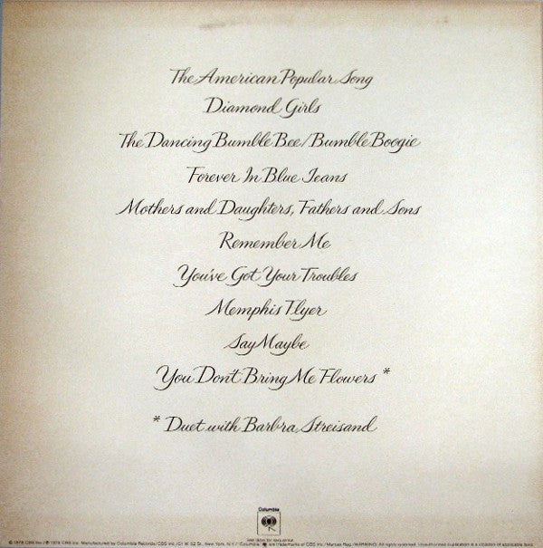 Neil Diamond : You Don't Bring Me Flowers (LP, Album, San)