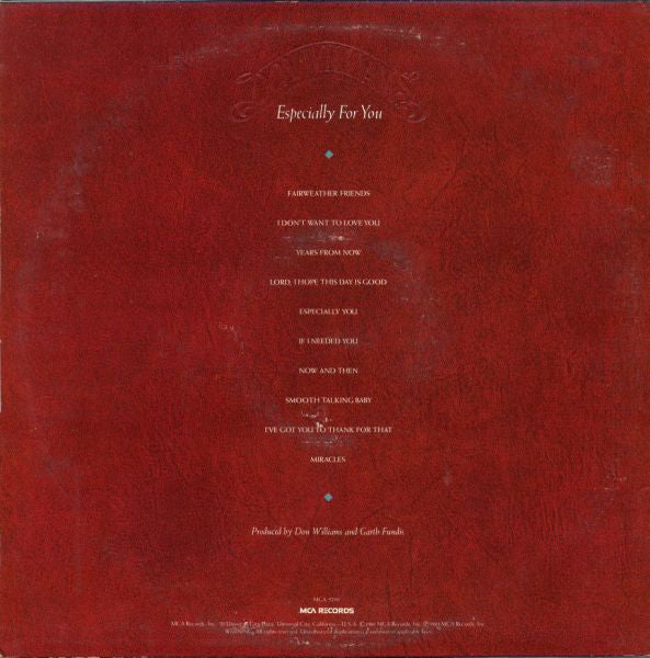 Don Williams (2) : Especially For You (LP, Album, Pin)