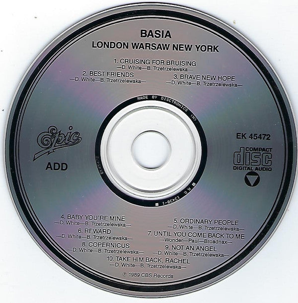 Basia : London Warsaw New York (CD, Album)