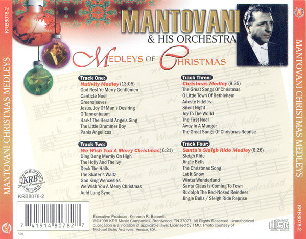 Mantovani And His Orchestra : Play The Songs Of Christmas (CD)