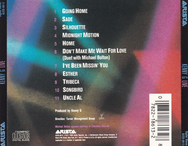 Kenny G (2) : Live (CD, Album)