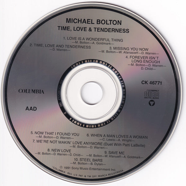 Michael Bolton : Time, Love & Tenderness (CD, Album, Club, CRC)