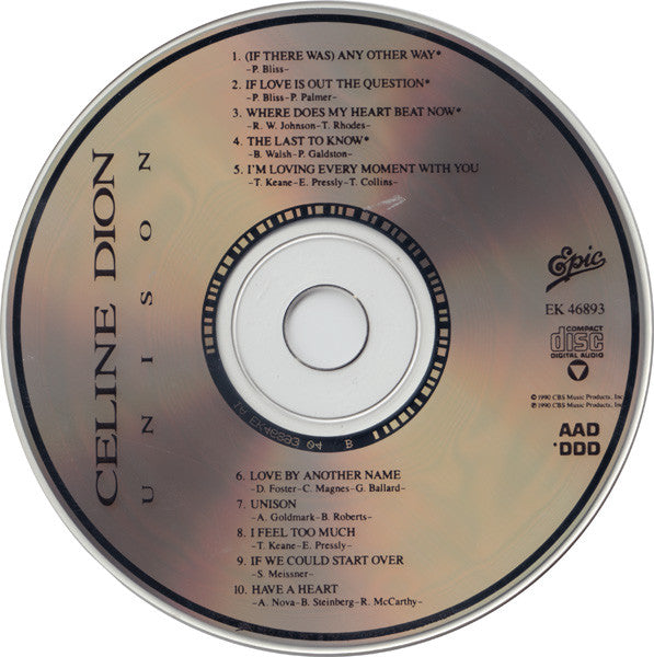 Céline Dion : Unison (CD, Album, RP)