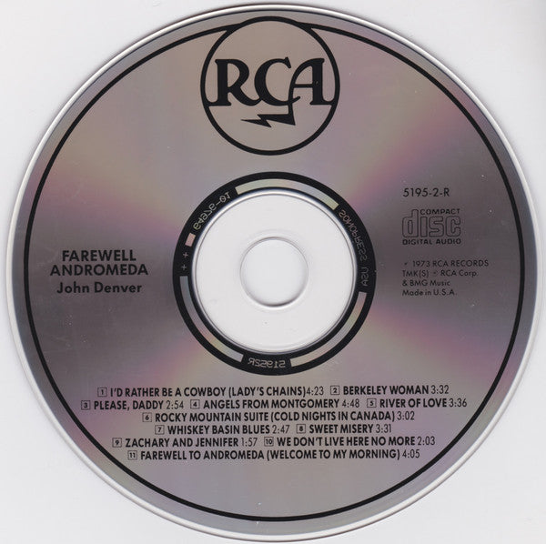 John Denver : Farewell Andromeda (CD, Album, RE, RM)