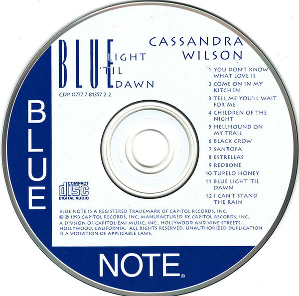 Cassandra Wilson : Blue Light 'Til Dawn (CD, Album)
