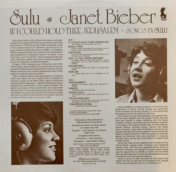 SuLu and Janet Bieber : If I Could Hold Thee Jerusalem (LP, Album)
