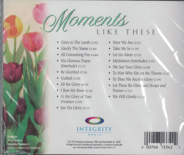 Unknown Artist : Moments Like These - Instrumental (CD)