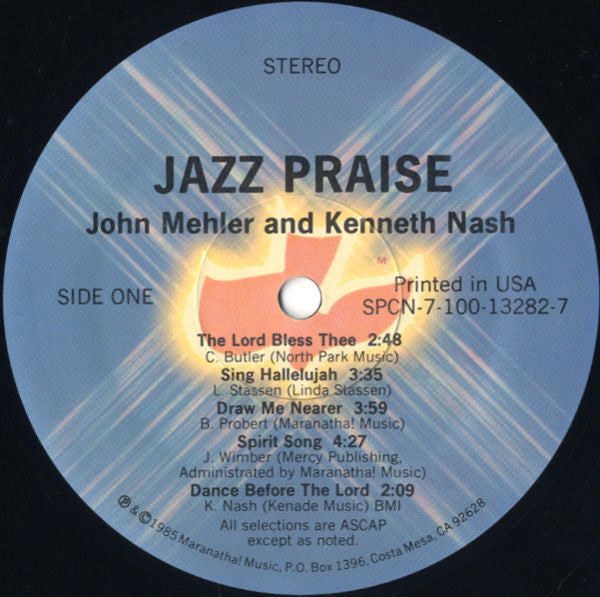 John Mehler And Kenneth Nash - Jazz Praise (LP) (VG) - Endless Media