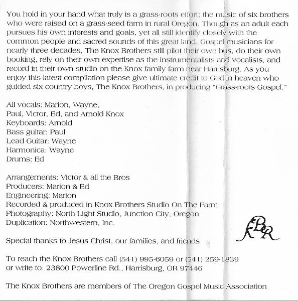 The Knox Brothers : Grass-roots Gospel (Cass, Album)