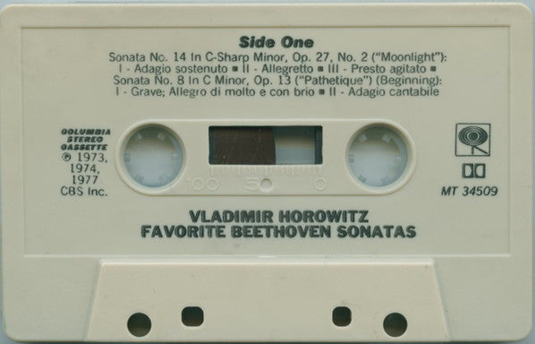 Ludwig van Beethoven : Vladimir Horowitz : Favorite Beethoven Sonatas: Moonlight, Appassionata, Pathétique (Cass, Comp, Dol)