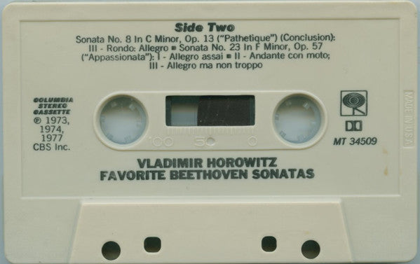 Ludwig van Beethoven : Vladimir Horowitz : Favorite Beethoven Sonatas: Moonlight, Appassionata, Pathétique (Cass, Comp, Dol)
