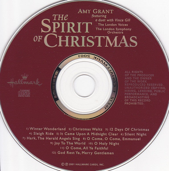 Amy Grant, London Voices And The London Symphony Orchestra - Hallmark Presents: The Spirit Of Christmas (CD) (VG+) - Endless Media