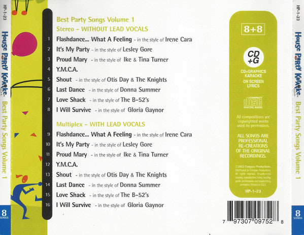 Unknown Artist : Best Party Songs Volume 1 (CD+G, Album)