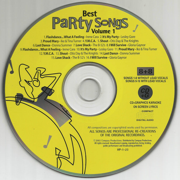 Unknown Artist : Best Party Songs Volume 1 (CD+G, Album)