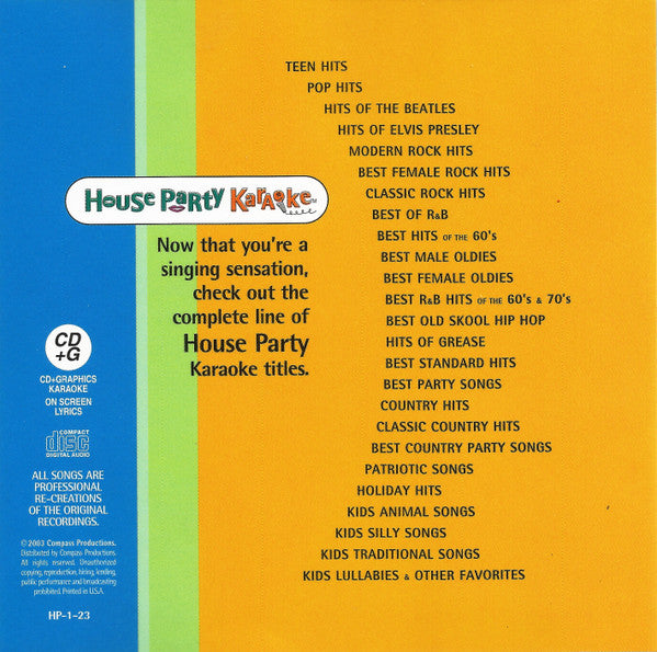 Unknown Artist : Best Party Songs Volume 1 (CD+G, Album)