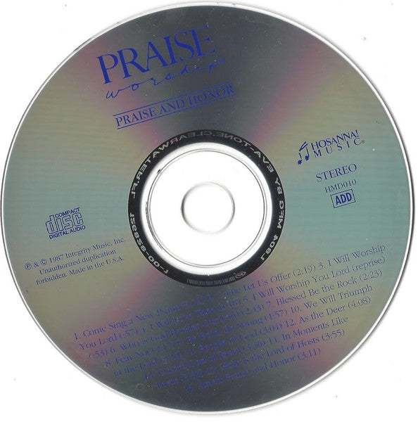 Dan Gardner : Praise And Honor (CD, Album)