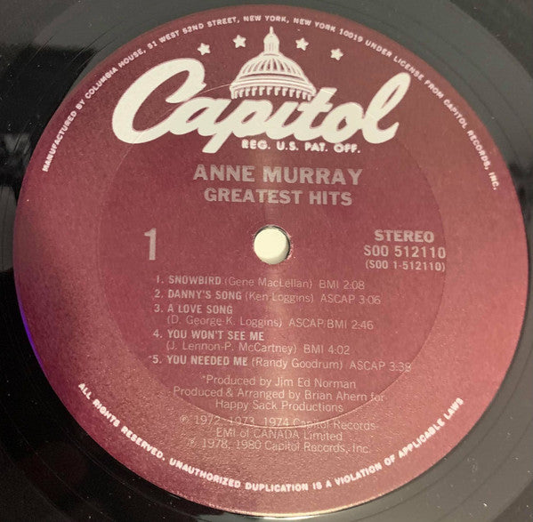 Anne Murray : Anne Murray's Greatest Hits (LP, Comp)