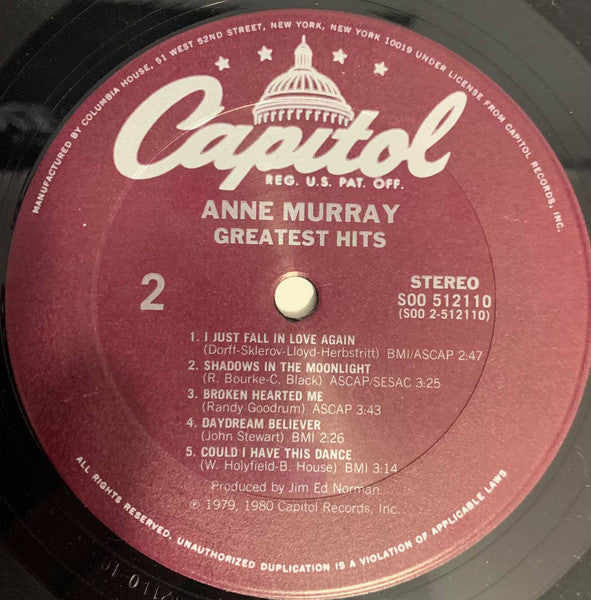 Anne Murray : Anne Murray's Greatest Hits (LP, Comp)