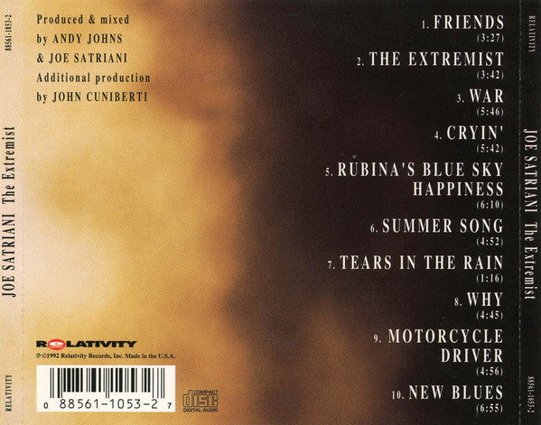 Joe Satriani : The Extremist (CD, Album, Den)