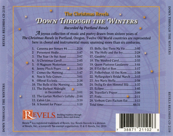 The Revels Chorus : Down Through The Winters: Music & Poetry In Celebration Of The Winter Solstice (CDr, Album)
