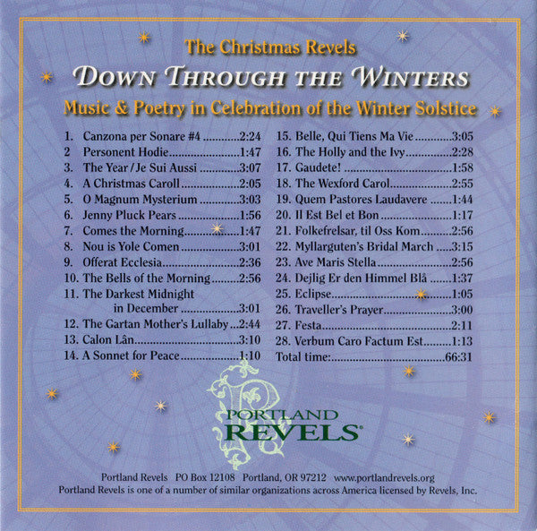 The Revels Chorus : Down Through The Winters: Music & Poetry In Celebration Of The Winter Solstice (CDr, Album)