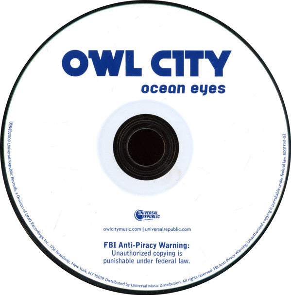 Owl City : Ocean Eyes (CD, Album, Dig)