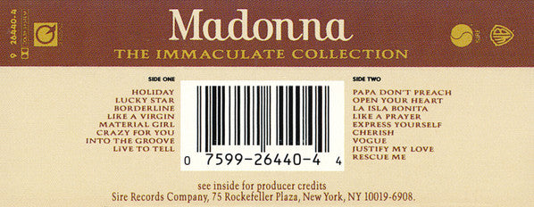 Madonna : The Immaculate Collection (Cass, Comp, Dol)