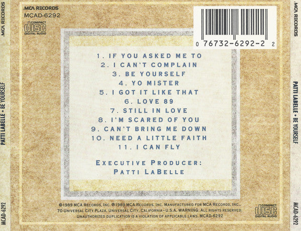 Patti LaBelle : Be Yourself (CD, Album, Pin)