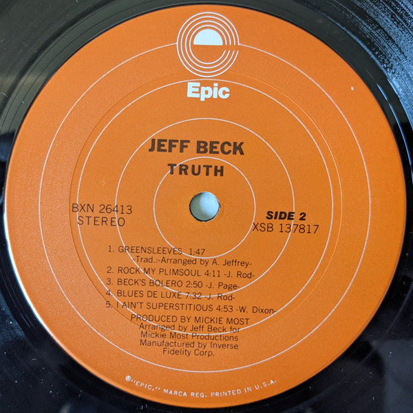 Jeff Beck : Truth (LP, Album)