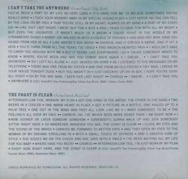 Scotty Emerick : I Can't Take You Anywhere / The Coast Is Clear (HDCD, Single)