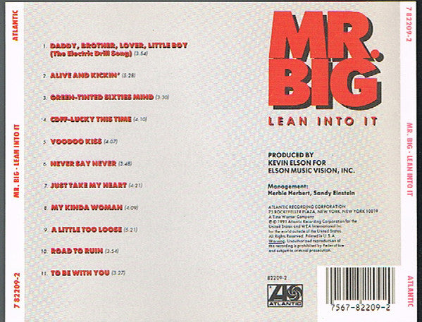 Mr. Big : Lean Into It (CD, Album)