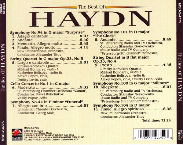 Joseph Haydn : The Best Of Haydn (CD, Comp)