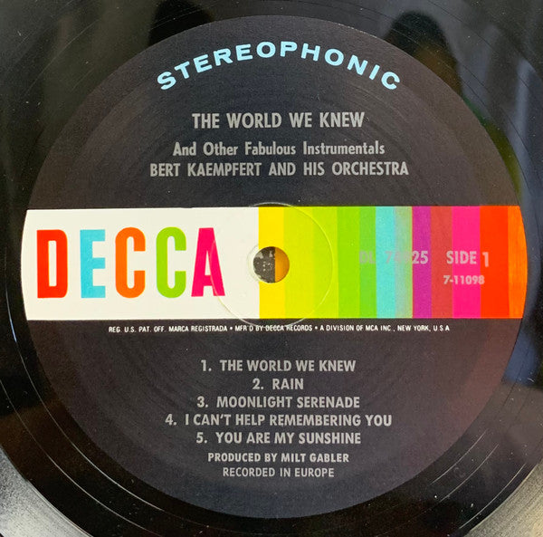 Bert Kaempfert & His Orchestra : The World We Knew (LP, Album, RE, Pin)