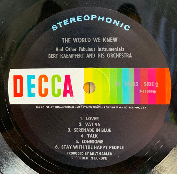 Bert Kaempfert & His Orchestra : The World We Knew (LP, Album, RE, Pin)