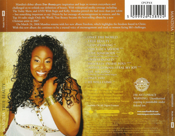 Mandisa : True Beauty (CD, Album, Enh, RE)