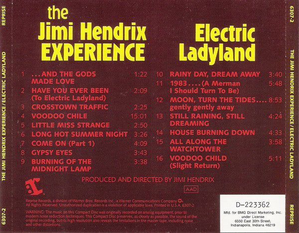 The Jimi Hendrix Experience : Electric Ladyland (CD, Album, Club, RE, RM, SRC)