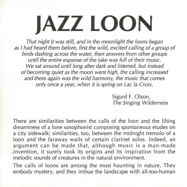Robert W. Baldwin : Jazz Loon (CD, Album, Cin)
