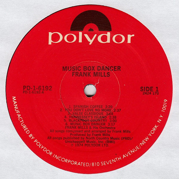 Frank Mills - Music Box Dancer (LP) (VG) - Endless Media