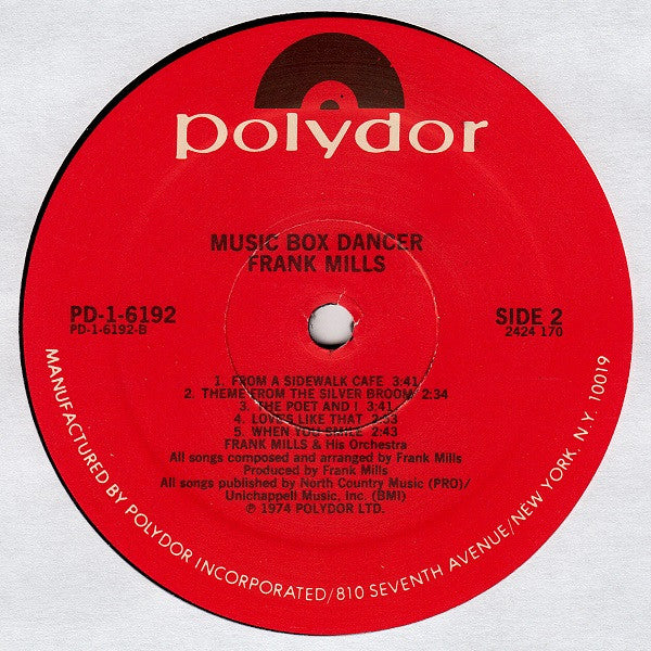 Frank Mills - Music Box Dancer (LP) (VG) - Endless Media