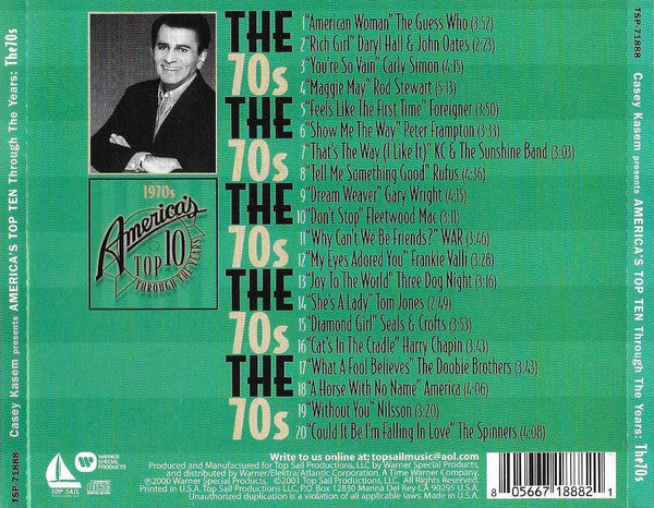 Various : Casey Kasem Presents America's Top Τen Hits: The Seventies (CD, Comp)