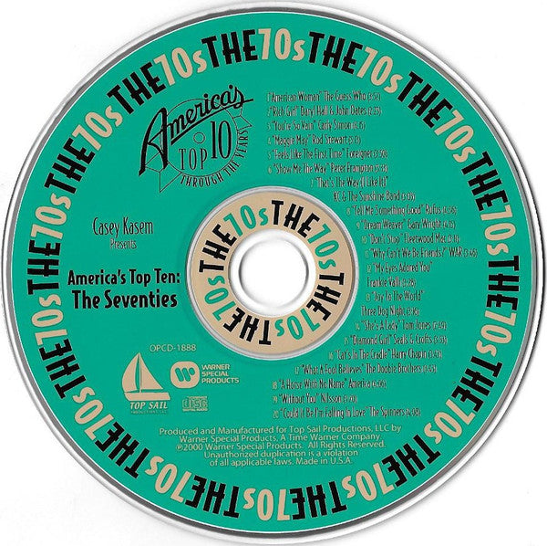 Various : Casey Kasem Presents America's Top Τen Hits: The Seventies (CD, Comp)