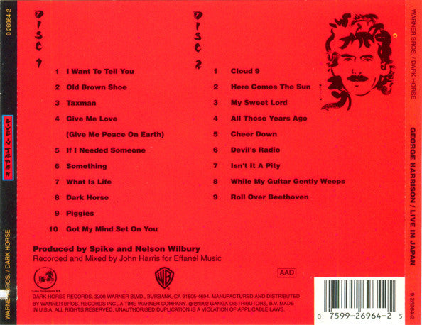 George Harrison : Live In Japan (2xCD, Album, ARC)