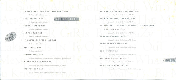 Joe Jackson : Greatest Hits (CD, Comp, RM, PMD)