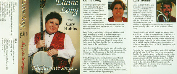 Elaine Long , With Cary Hobbs (2) : My Favorite Songs (Cass)