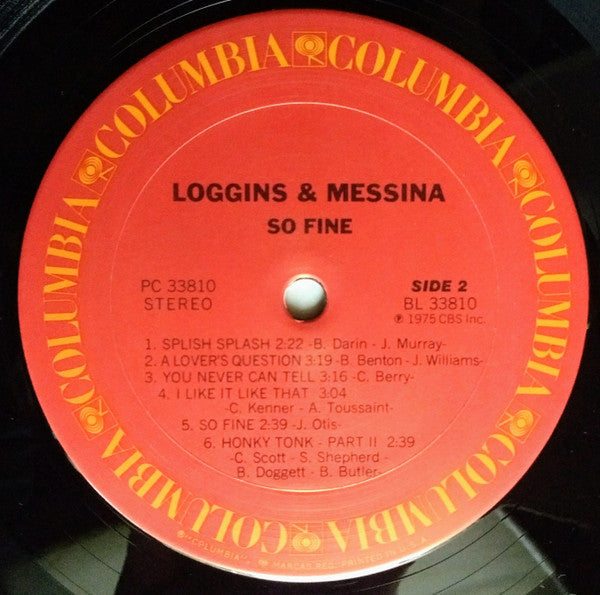 Loggins And Messina : So Fine (LP, Album, San)