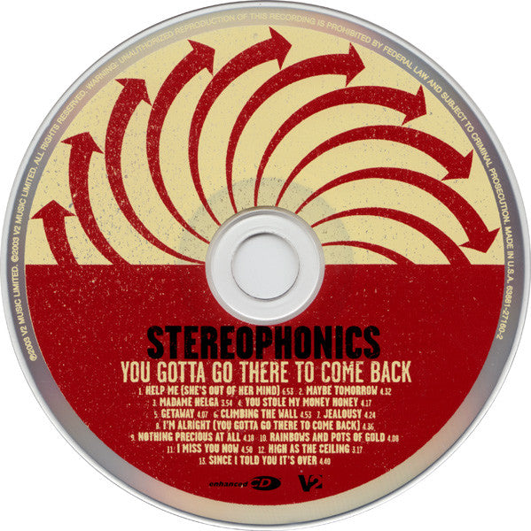 Stereophonics : You Gotta Go There To Come Back (CD, Album, Enh)
