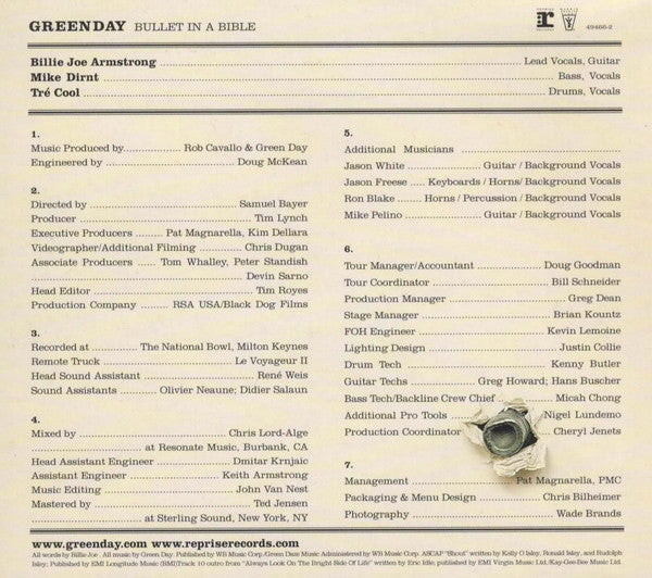 Green Day : Bullet In A Bible (CD, Album + DVD-V, NTSC)