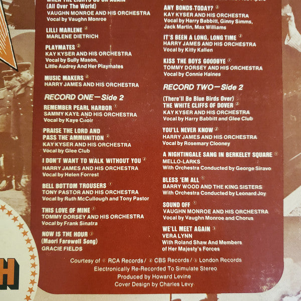 Various : The Greatest Hits Of The War Years (2xLP, Comp)
