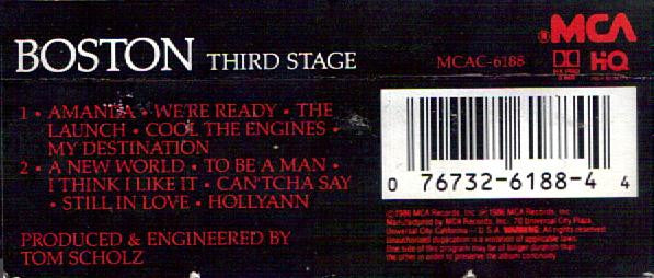 Boston : Third Stage (Cass, Album, Dol)