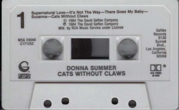 Donna Summer : Cats Without Claws (Cass, Album, Club)